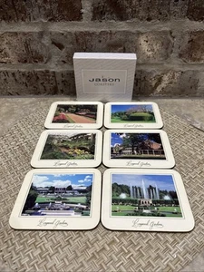 Vintage Jason Longwood Gardens 4.5x4 Coaster Set of 6 With Box - Picture 1 of 10