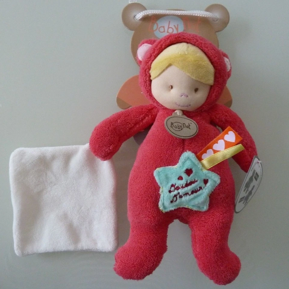 Doudou Babynat Baby nat' POUPEE GARCON DEGUISE EN LAPIN BLEU 22 cm NEUF - D378