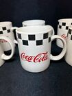 Coca-Cola Coke Checkered Coffee Mug, Gibson Cups,  Vintage 1996, Same Day Ship