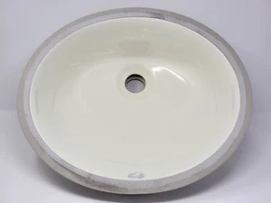 17" x 14" Ceramic Undermount Bathroom Vanity Sink - Vintage Bisque Color - Picture 1 of 3