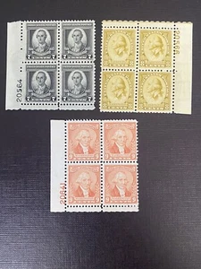 US Stamps-SC# 712 - 714 - Plate Block Of 4 - MH - CV $88.00 - Picture 1 of 2