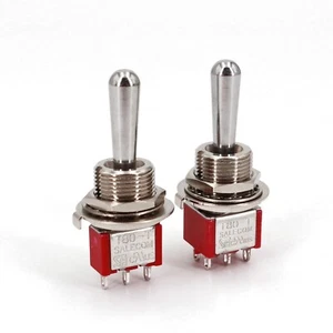 SH T80-T Z1 Large Long Handle 12mm Panel Mount Mini Toggle Switch 5A 125VAC - Picture 1 of 16