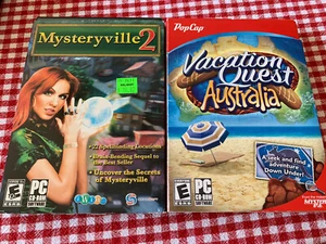 Vacation Quest Australia Popcap PC Game & Mysteryville 2 Hidden Object Games LN - Picture 1 of 16