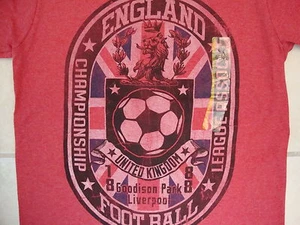 England Football Championship British Soccer Team Red Distressed Soft T Shirt S - Picture 1 of 4