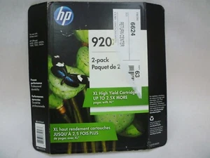 NEW OEM GENUINE HP 920XL BLACK INK CARTRIDGE TWO PACK HIGH YIELD OFFICEJET 6000 - Picture 1 of 3
