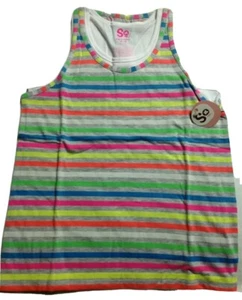 SO GIRL MULTICOLOR RACERBACK TANK TOP SIZE 10 1/2 - Picture 1 of 1
