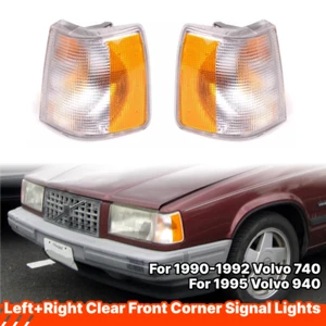 2x Clear Front Bumper Turn Signal Parking Corner Lights Lamps For 1995 Volvo 940 - Picture 1 of 13