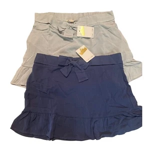 Crown of Hearts Ruffle Skirt Set Seafoam/Blue Elastic Waist Bow Kids Size L - Picture 1 of 6
