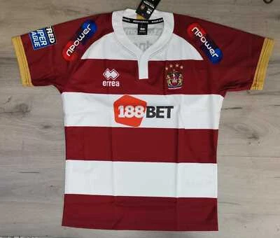 2560/833 Errea Maillot Course Home Homme Rugby Wigan Warriors 2017/2018 Rugby - Photo 1/2