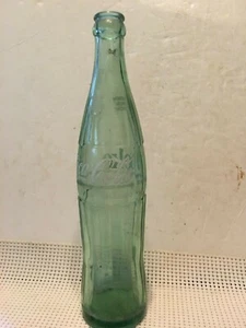 Vintage 16 oz. GREENWOOD MISS. Coca Cola Coke Green Glass Tall Bottle - Picture 1 of 5