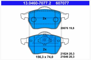 ATE Disc Brake Pad Set For VW AUDI Passat A4 Avant B5 B5.5 8D (607077) #GR - Picture 1 of 1