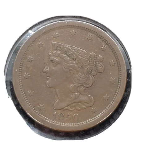 1850 Braided Hair Half Cent | EXTRA FINE Cover