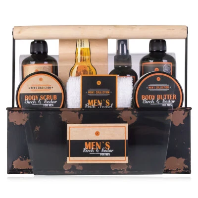 ACCENTRA Geschenkset Pflegeset Männer MEN'S COLLECTION in Metallkorb 7-teilig