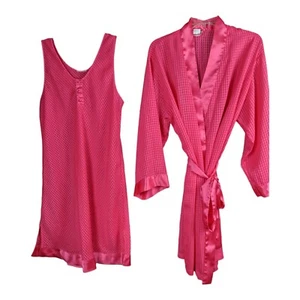 Nordstrom Lingerie Nightie Nightgown Robe Set Size 16 or 18 Barbiecore Hot Pink - Picture 1 of 10