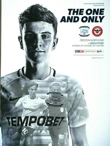 Preston North End v Brentford 28/10/2017 Sky Bet Championship. VERY RARE. - Picture 1 of 1