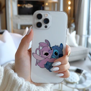 Disney Lilo And Stitch Cute Angel And Stitch Hugging Chest Logo Phone Case AB337 - Picture 1 of 1