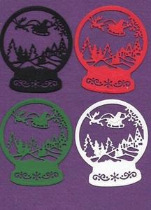 SNOW GLOBE SANTA die cuts scrapbook cards - Picture 1 of 1