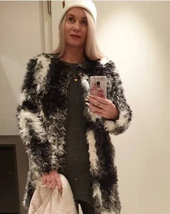 Zara Mantel Schwarz Weiß Größe S - Bild 1 von 7