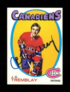 1971-72 TOPPS J. C. TREMBLAY #130 CANADIENS SIGNED AUTOGRAPH VINTAGE - Picture 1 of 1