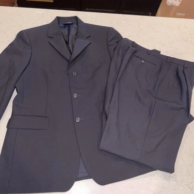 Brooks Brothers 346 Stretch Suit Mens 40R Dark Navy Wool Pants 38R 36x28.5” - Image 1 of 4