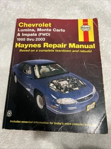 Libro manual de reparación Haynes Chevrolet Lumina Monte Carlo Impala tracción delantera 1995-2003 - Imagen 1 de 7