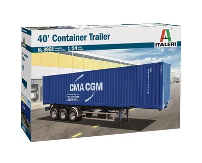 Modellino box 1/24 40 feet Container Trailer ITALERI 3951 Scala 1:24 modellismo - Immagine 1 di 4