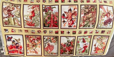AUTUMN FAIRIES - FLOWER FAIRIES PANEL -12 Quilt Blocks by Michael Miller Fabrics - Image 1 of 4