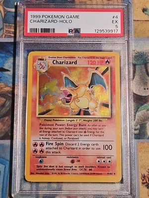 Charizard 4/102 Base Set Holo Rare Pokémon PSA 5 - Image 1 of 3