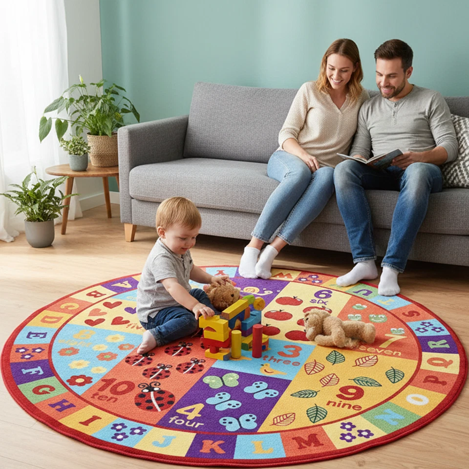 Furnish my Place Kids ABC area rug Educational Alphabet Letter Numbers
