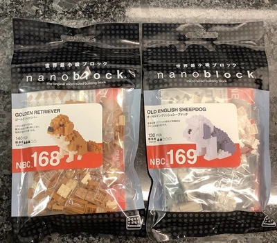 BRAND NEW nanobloc OLD ENGLISH SHEEPDOG & GOLDEN RETRIEVER micro-sized blocks - Image 1 of 4