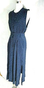 True Vintage Kleid 2tlg. Gr. S / 36 / 170 Hummelsheim blau Punkte Knitteroptik - Bild 1 von 12
