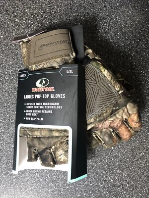 Ladie's Mossy Oak Break-Up Country Pop-Top Gloves Size L/XL New - Image 1 of 4
