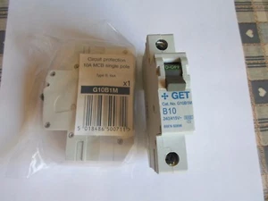 NUEVO GET B10 10 AMP G10B1M 6KA DISYUNTOR MCB MONOPOLO. - Imagen 1 de 2