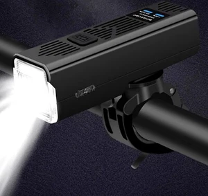 Rechargeable LED Bike Headlight Waterproof 3 Modes with Horn for Night Riding - Picture 1 of 8