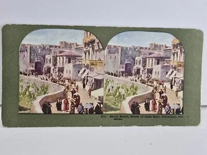 STEREOSCOPE 211 David Street  Jerusalem Palestine Inside Jaffa Gate Card  - Picture 1 of 3
