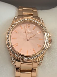 Geneva roségoldfarbene Uhr Diamant-Lünette passendes Band neu in Box UVP 36,00 $ - Bild 1 von 9