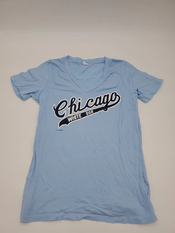 Chicago White Sox Medium Women V-neck Baseball Sports Blue Shirt..T94 Cover