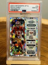 2022 PANINI CONTENDERS OPTIC CRACKED ICE 🧊 ROOKIE TICKET 🎫BROCK PURDY #1/22 💎