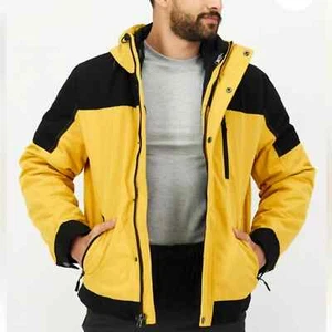 Club Room 3-in-1 All Weather Hooded Jacket Men's XL Yellow Snap Zip Closure L/S - Picture 1 of 18