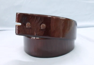 VTG JUSTIN Brown COWHIDE BONDED LEATHER Ripple Look WESTERN Waist Belt Sz 32 - Image 1 of 4