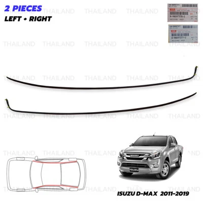 Fits Isuzu D-Max Dmax Pick Up 2WD 4WD 2011 '19 Pair Molding Roof Line - Image 1 of 4