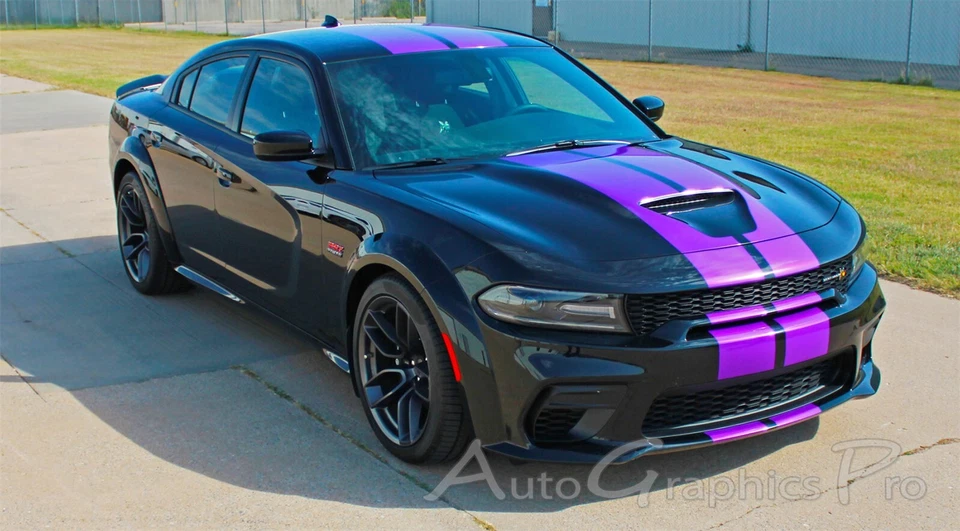 Se adapta a Dodge Charger 2015-2023 carrocería ancha rayas calcomanías gráficas SRT Hellcat Foto 1 de 4