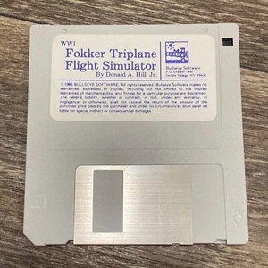 Fokker Triplane FLIGHT SIMULATOR Bullseye 1985 Apple/MAC Airplane Computer Game - Picture 1 of 2