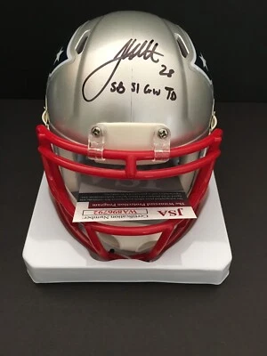 MINI CASCO JAMES WHITE AUTOGRAFIADO PATRIOTS SPEED J.S.A. AUTENTICADO Foto 1 de 4