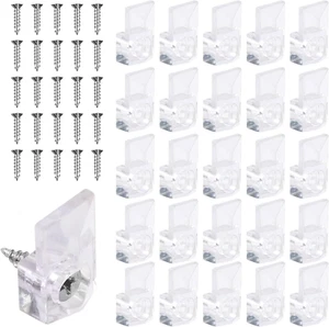 25Pcs Mirror Hangers for The Wall, Mirror Holder Clips, Clear Plastic Mirror - Picture 1 of 11