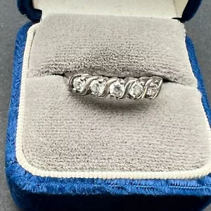 Anillo de boda para mujer piedras circonitas transparentes plata de ley 925 talla 9 - Imagen 1 de 9