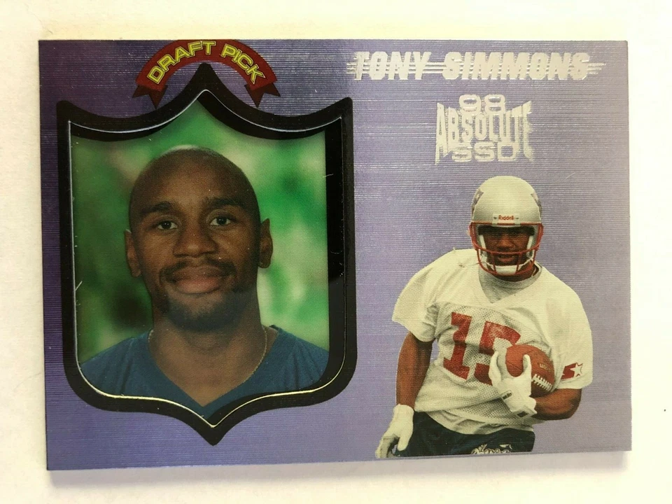 1998 Playoff Absolute SSD Tony Simmons #46 Rookie RC Patriots - Image 1 of 2