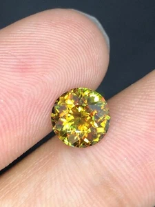 2,10 ct Regenbogen Feuer Sphene | Augenreiner runder Titanit Edelstein | Naturstein - Bild 1 von 3