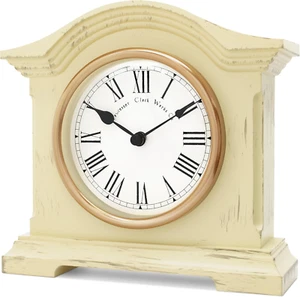 Falkenburg Distressed Mantel Clock Quartz Cream - Picture 1 of 12