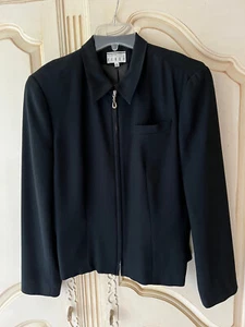BLACK SCUBA LONG SLEEVED FULLY LINED JACKET BY KENAR SZ. 6. GOES W/EVERYTHING! - Picture 1 of 4